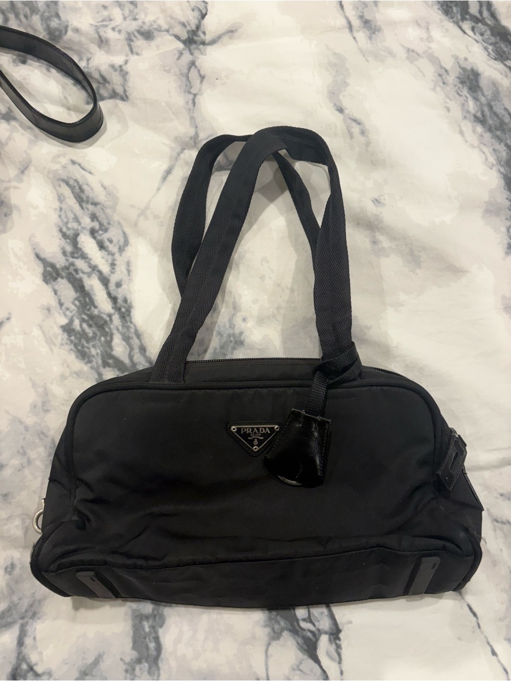 Prada Black Nylon Shoulder Bag with Dual Straps